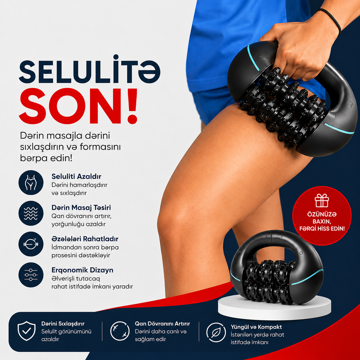 Selülit Əleyhinə Simsiz Masaj Aparatı – Arıqlamaq və Əzələ Rahatlığı üçün